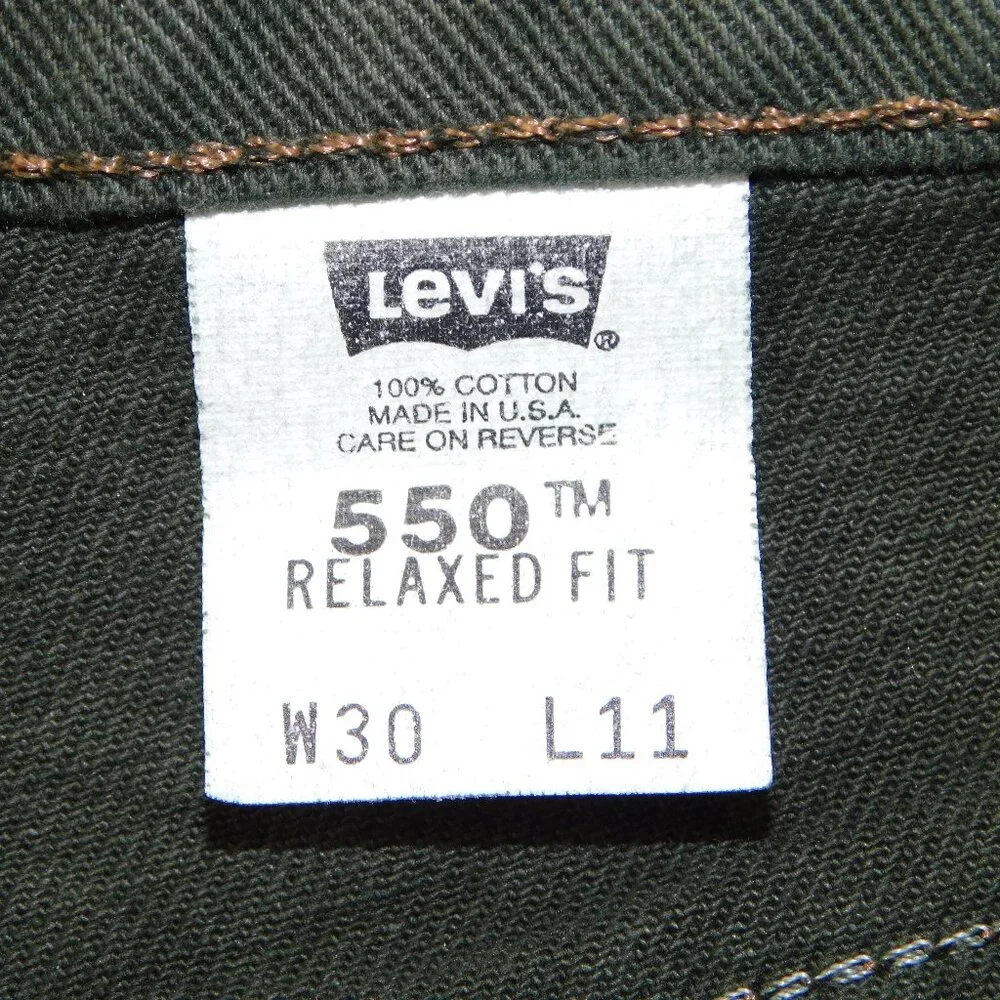 Levi's 550 Orange Tab Green Denim Shorts | Y2K | Vintage | EUC | W30 L11 - Picture 6 of 7